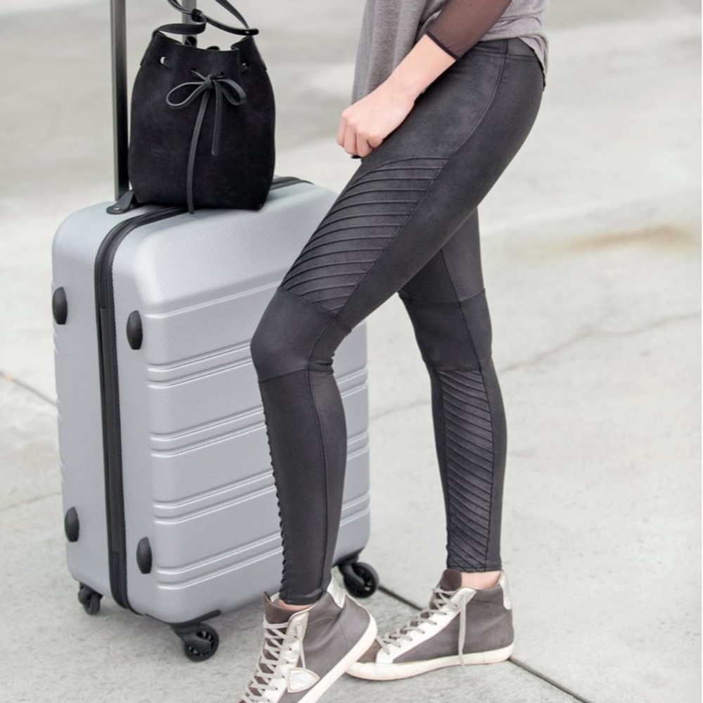 SPANX Structured faux Leather Moto Leggings